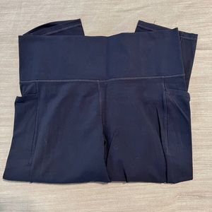 Athleta Salutation Stash Pocket Capri Leggings, 19” inseam, navy